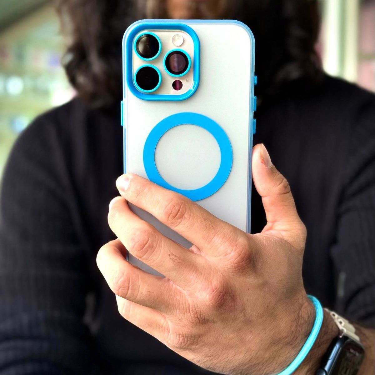 GENERICO - Carcasa Space Compact para iPhone 15 Pro Max color Sky Blue