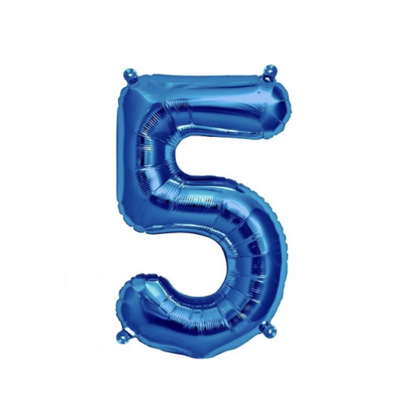 GENERICO - Globo Metalizado Azul Número Cinco 81Cm Fiesta Cumpleaños
