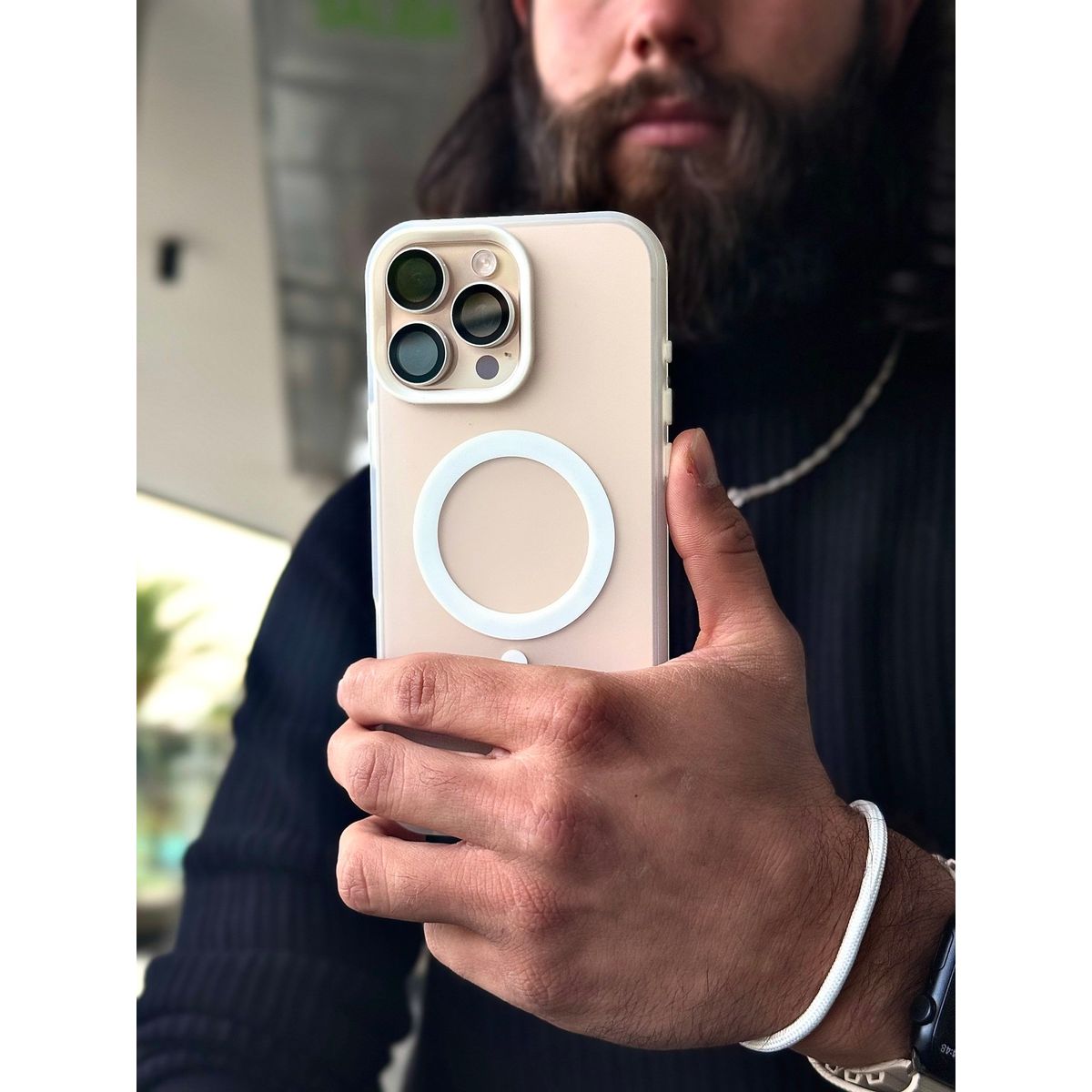 GENERICO - Carcasa Space Compact para iPhone 15 color White Stone