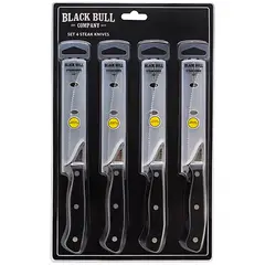 BLACK BULL - Set 4 Cuchillos Steak Corte Y Estilo Premium - SC
