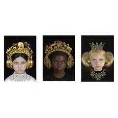 LOS REGALONES - Cuadro Canvas Imagen Mini Reinas en lienzo Pack X3 Uds 30x50cm Cu