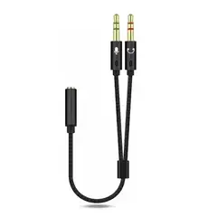 GENERICO - Cable Audio Auxiliar Trenzado 35mm 22cm Micrófono Audífono