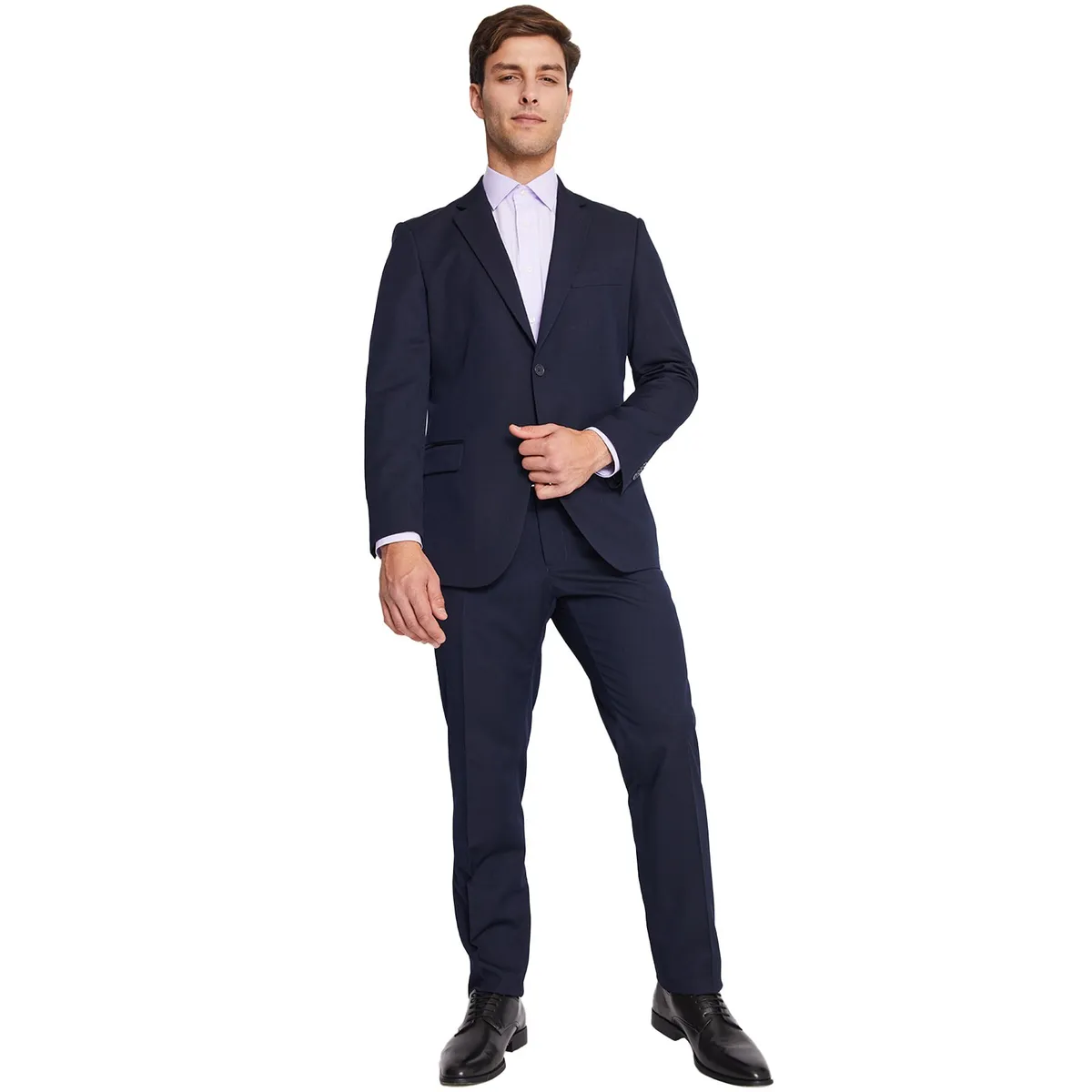 MAVIANNI - Traje Formal Azul Marino Navy Hombre Regular Fit Básico Twill