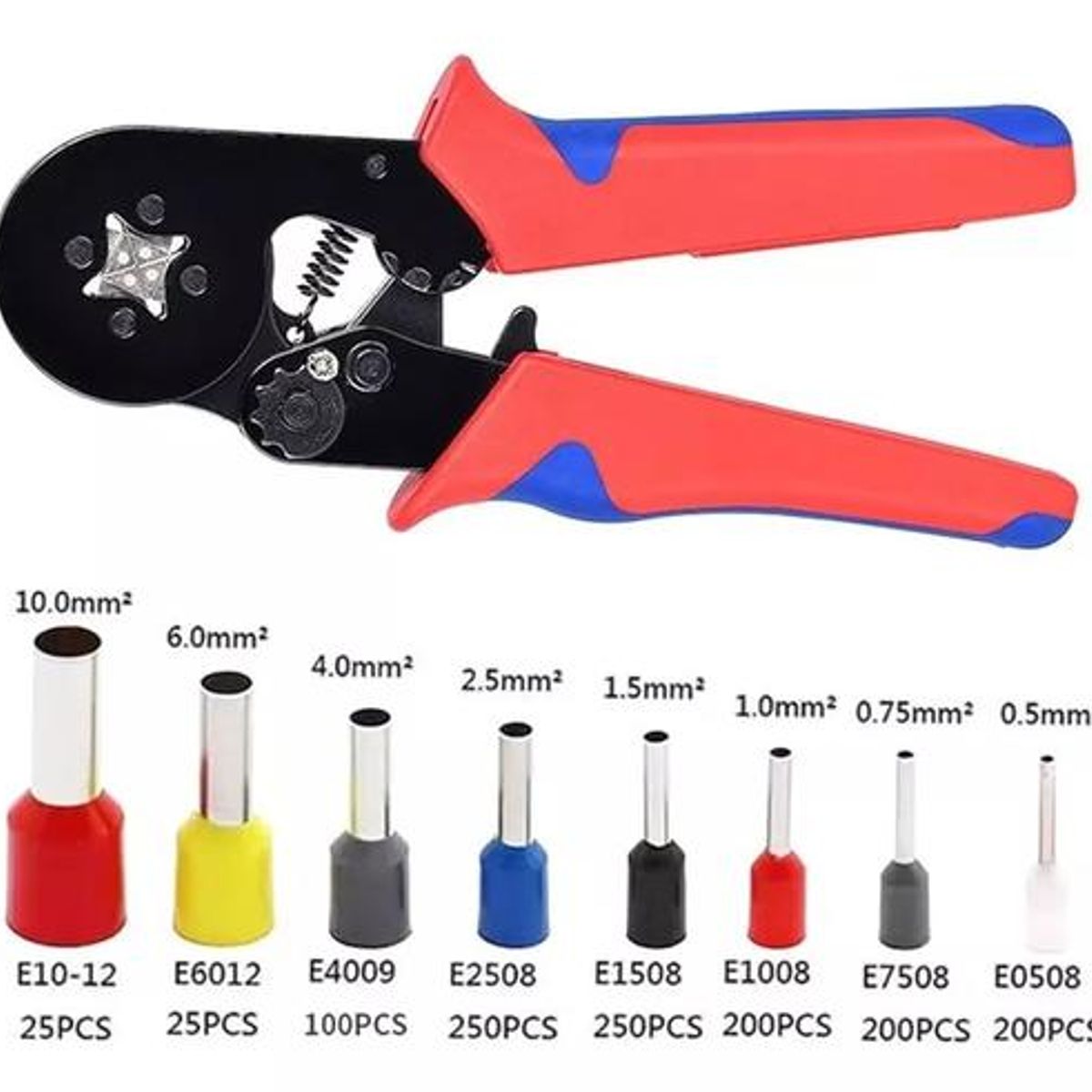 GENERICO - Set alicate crimpador + 1200 terminales alicates crimpadora Qatarshop