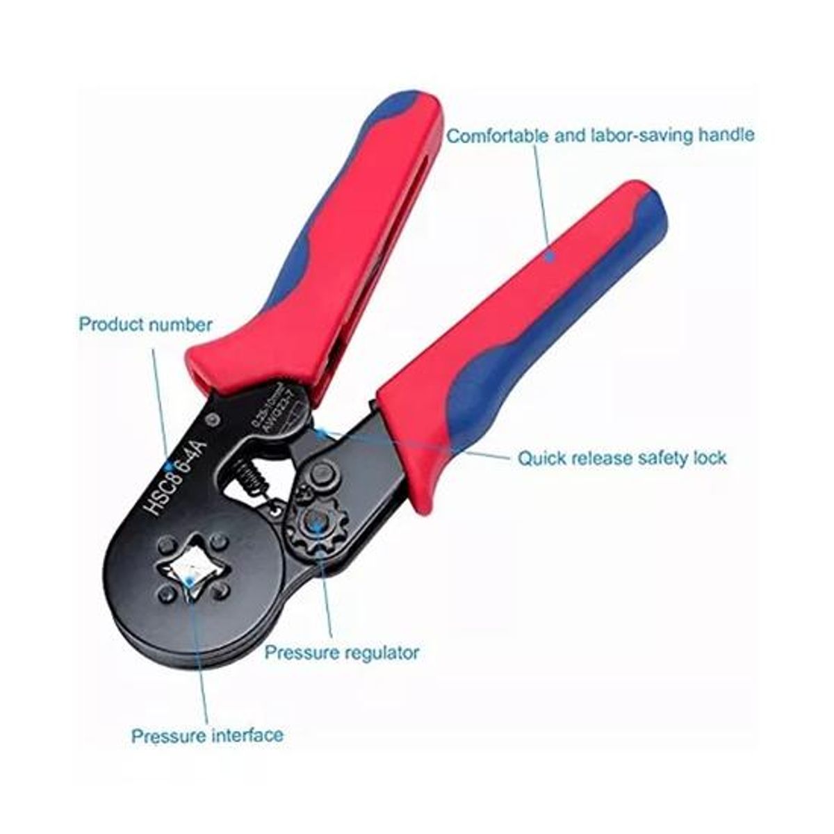 GENERICO - Crimpeadora set de 1250 terminales con alicate prensa color negro