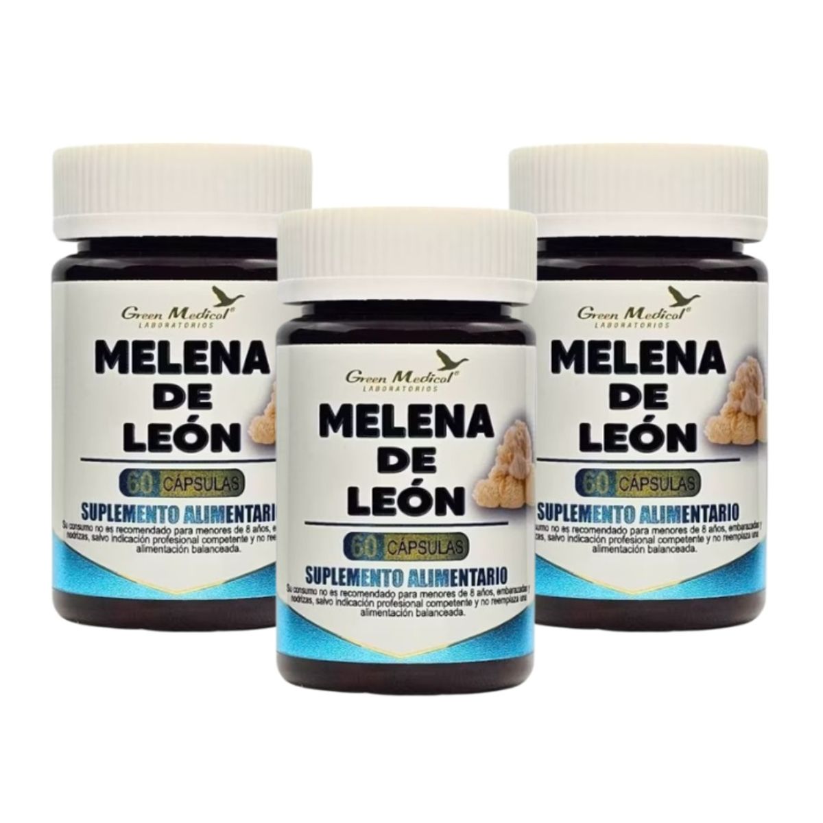 GREEN MEDICAL - Melena De Leon Gm 3 Frascos 3x60 Capsulas