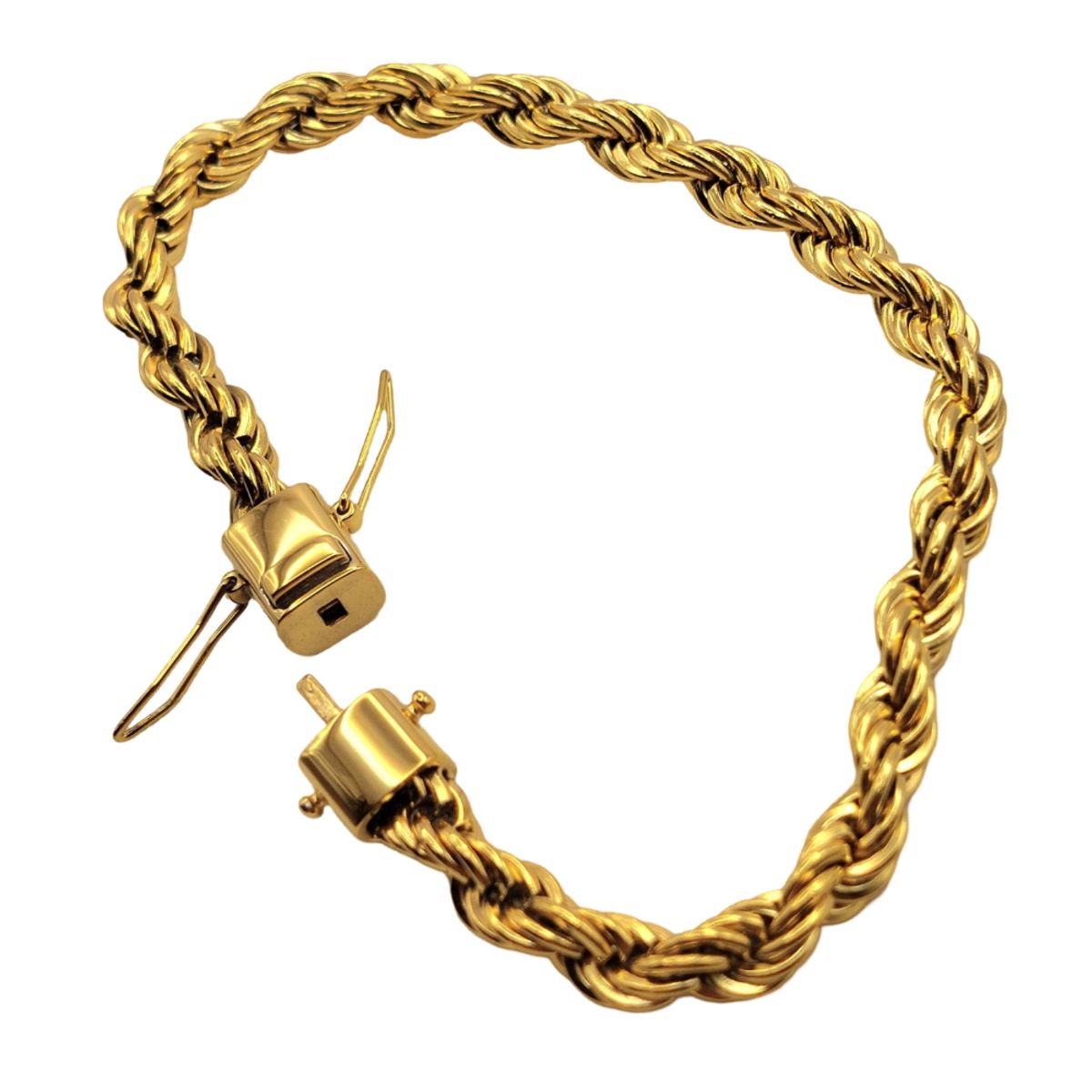 GENERICO - Pulsera Oro 18K Laminado,Tejido Tourbillon 6 mm grosor Broche Cajón