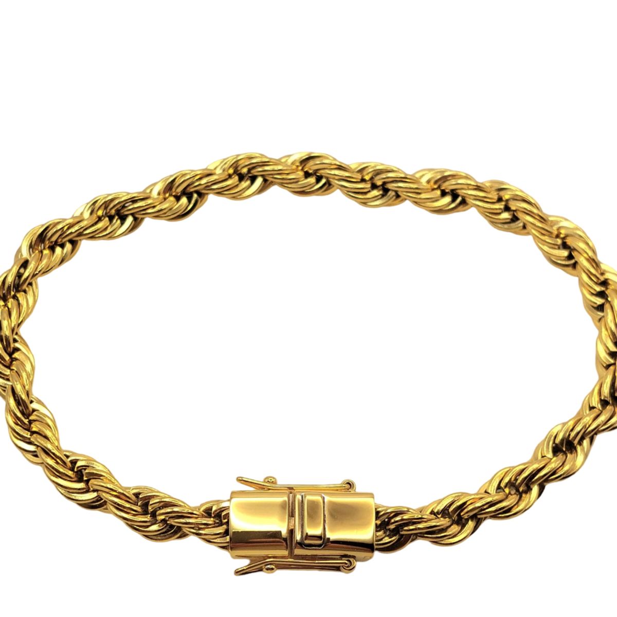 GENERICO - Pulsera Oro 18K Laminado,Tejido Tourbillon 6 mm grosor Broche Cajón