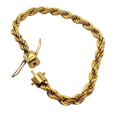 Imagen 2 del producto Pulsera Oro 18K Laminado,Tejido Tourbillon 6 mm grosor Broche Cajón