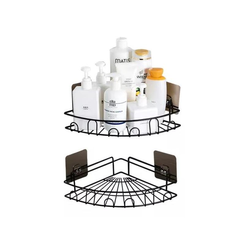 GENERICO - Esquinero organizador ducha baño adhesivo set 2 inoxidable negro