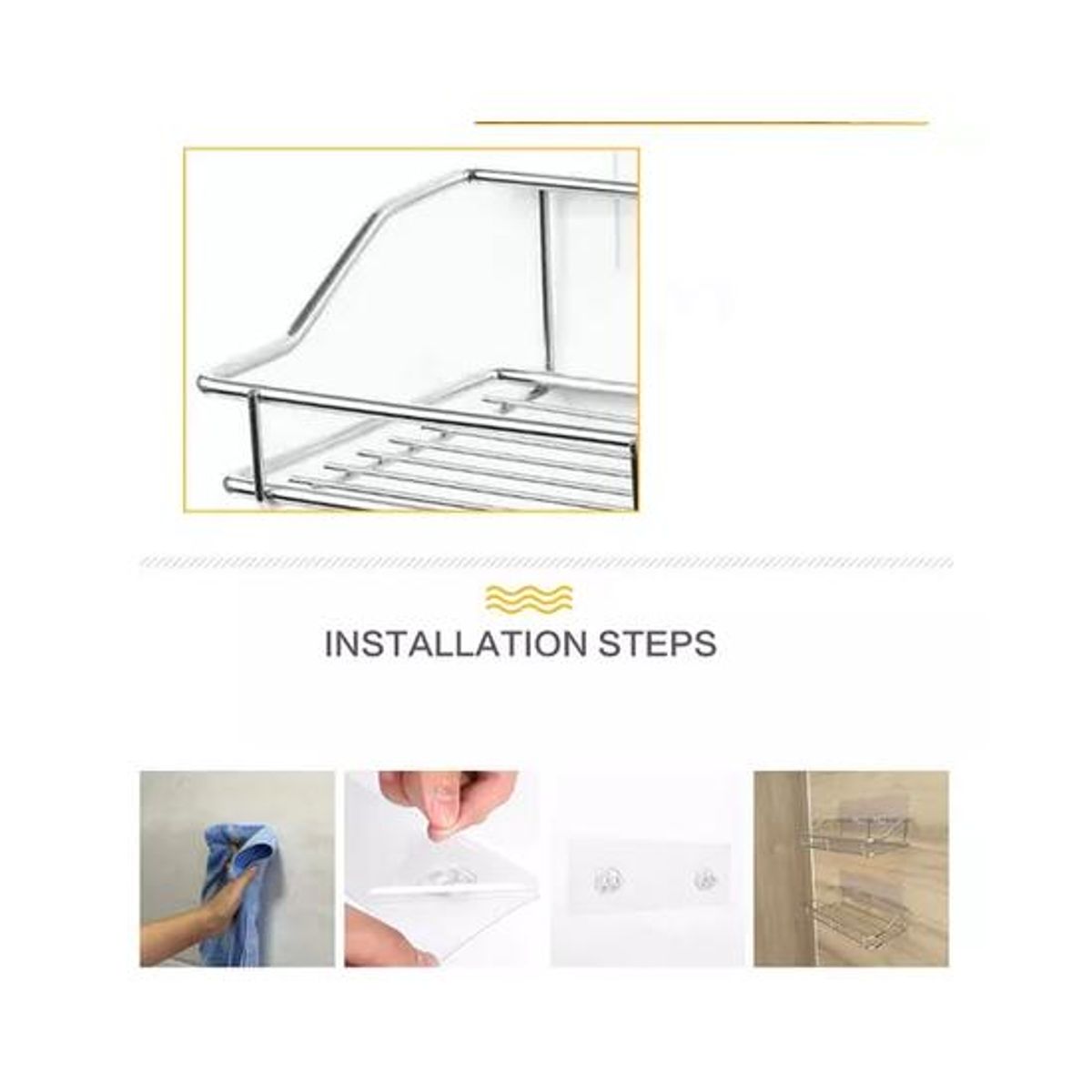 GENERICO - Pack 2 organizadores ducha baño repisa accesorios jabonera shampoo Myg potente adhesivo