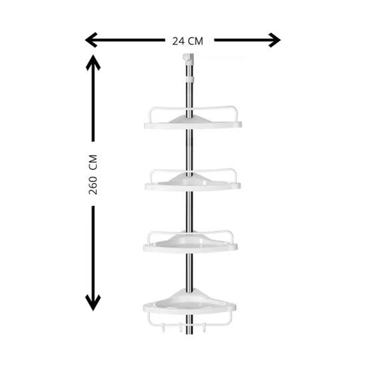 GENERICO - Organizador esquinero ducha baño multiuso 4 pisos ajustable