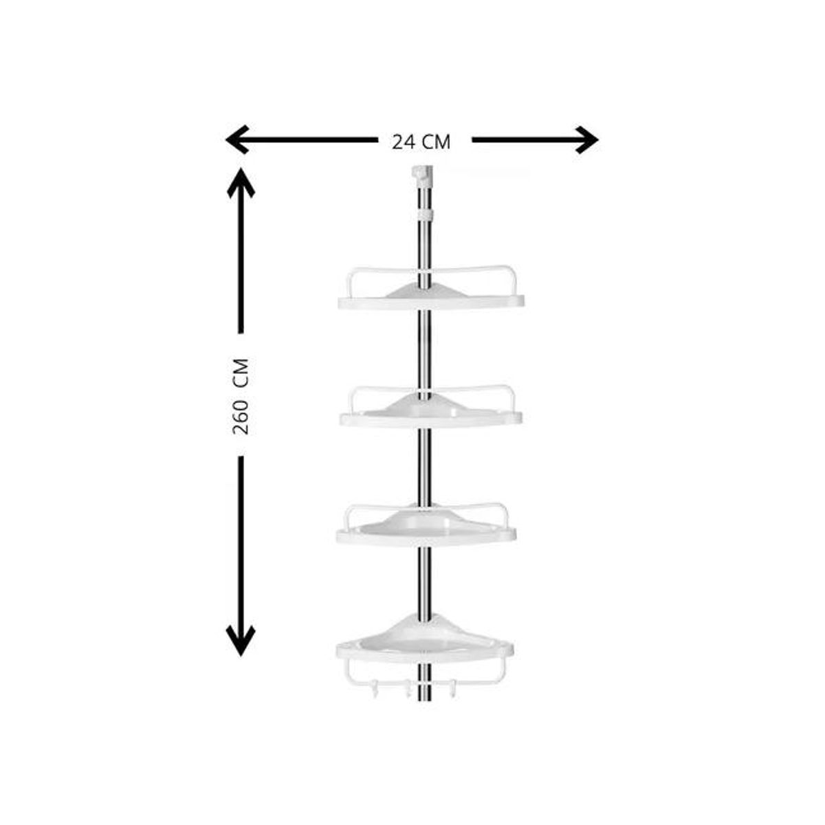 GENERICO - Organizador esquinero ducha baño multiuso 4 pisos ajustable