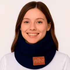 NIBA - Bufanda Lana Circular Azul 2