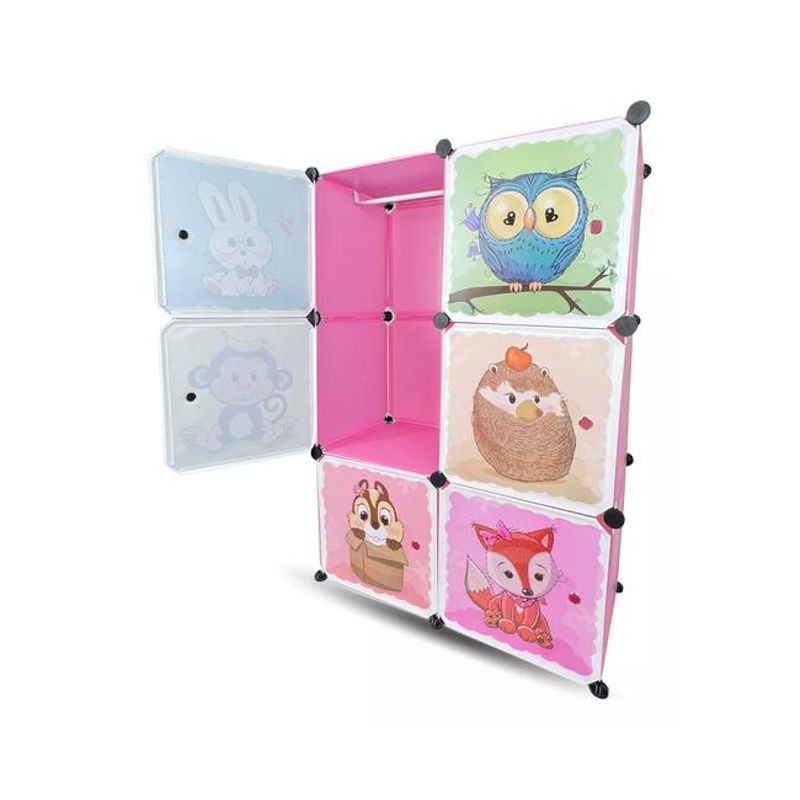 GENERICO - Closet organizador para niños color rosado