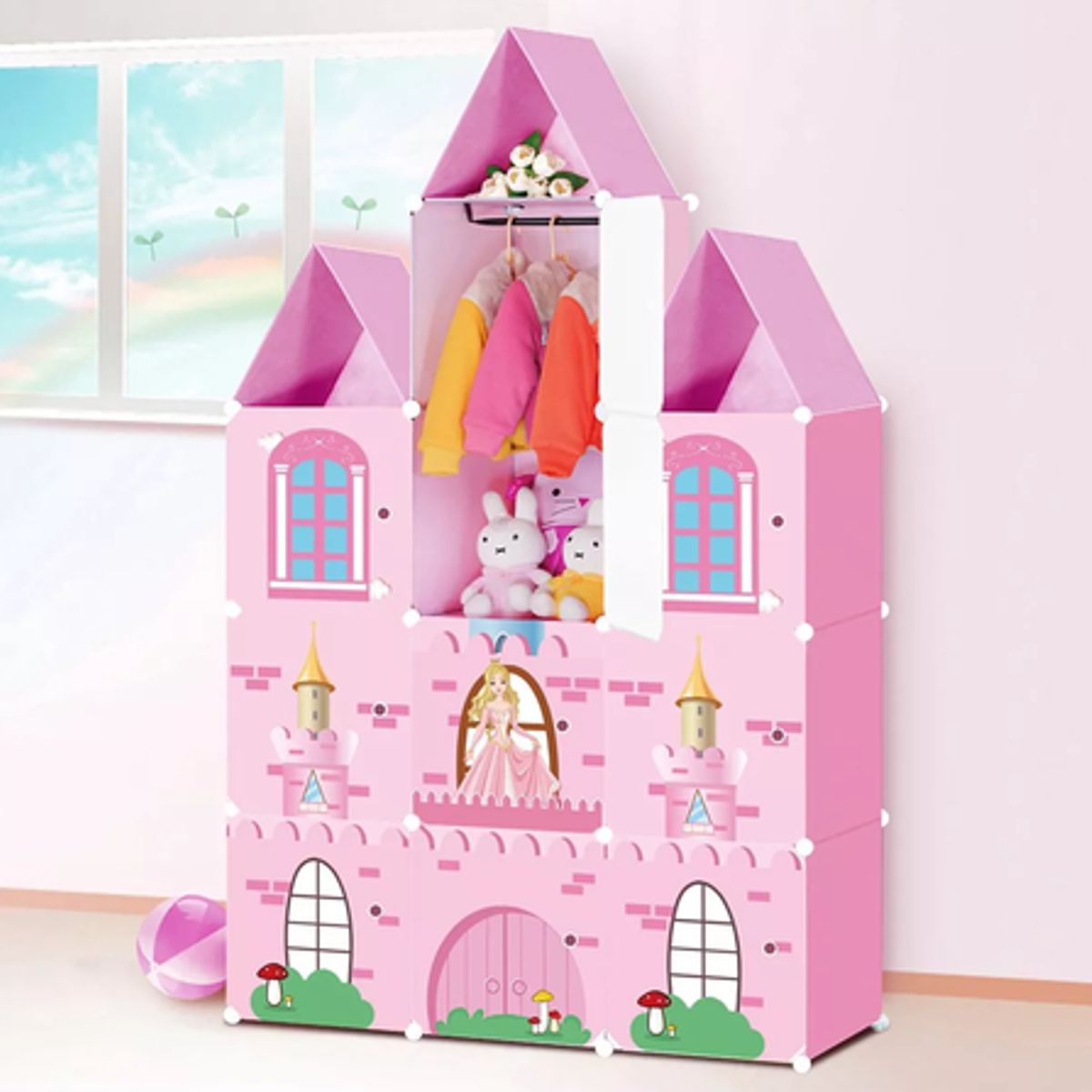 GENERICO - Ropero y cubo de almacenamiento - niños y niñas multicolor