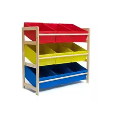 GENERICO - Estante infantil organizador de juguetes repisa 64x285x60 cm multicolor