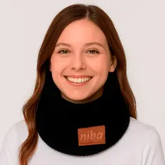 NIBA - Bufanda Lana Circular Negro 2
