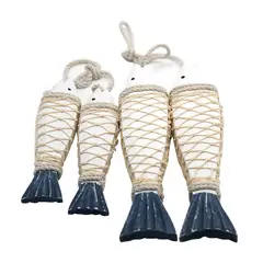 TIOZONEY - 4pcs Pesce intagliato in legno artigianale