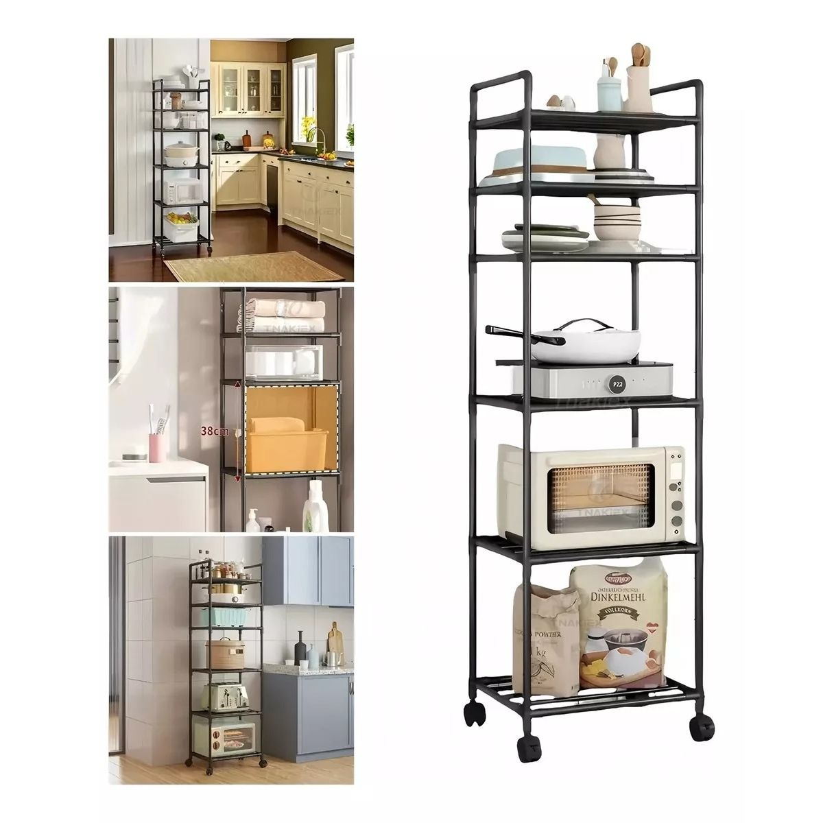 TNAKIEX - Estante Organizador De Baño Cocina Sala Multiuso 6 Niveles