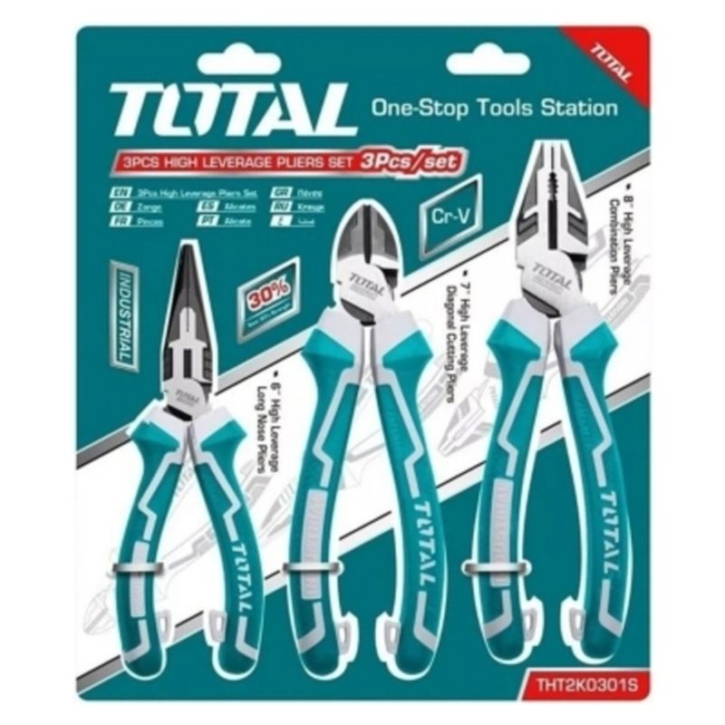 TOTAL TOOLS - Kit De Alicate 3 Pzas Industrial Total THT2K0301S
