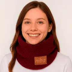 NIBA - Bufanda Lana Circular Burdeo
