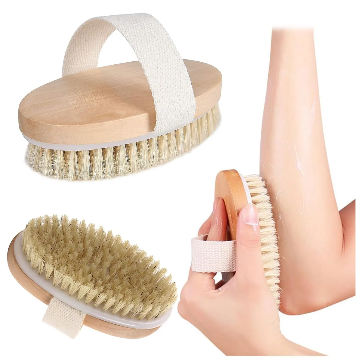 KUANGYE - Baño De Cepillo Cuerpo Corporal Ovalado Cerdas Naturales