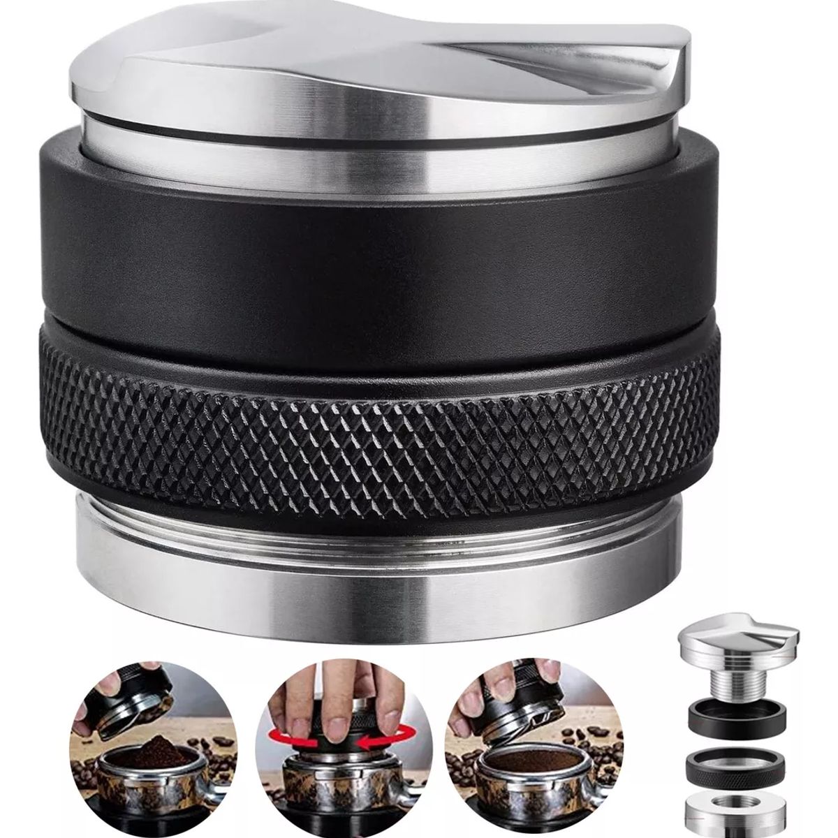 KUANGYE - Distribuidor De Café y Tamper De 51mm 2 en 1 Doble Cabeza