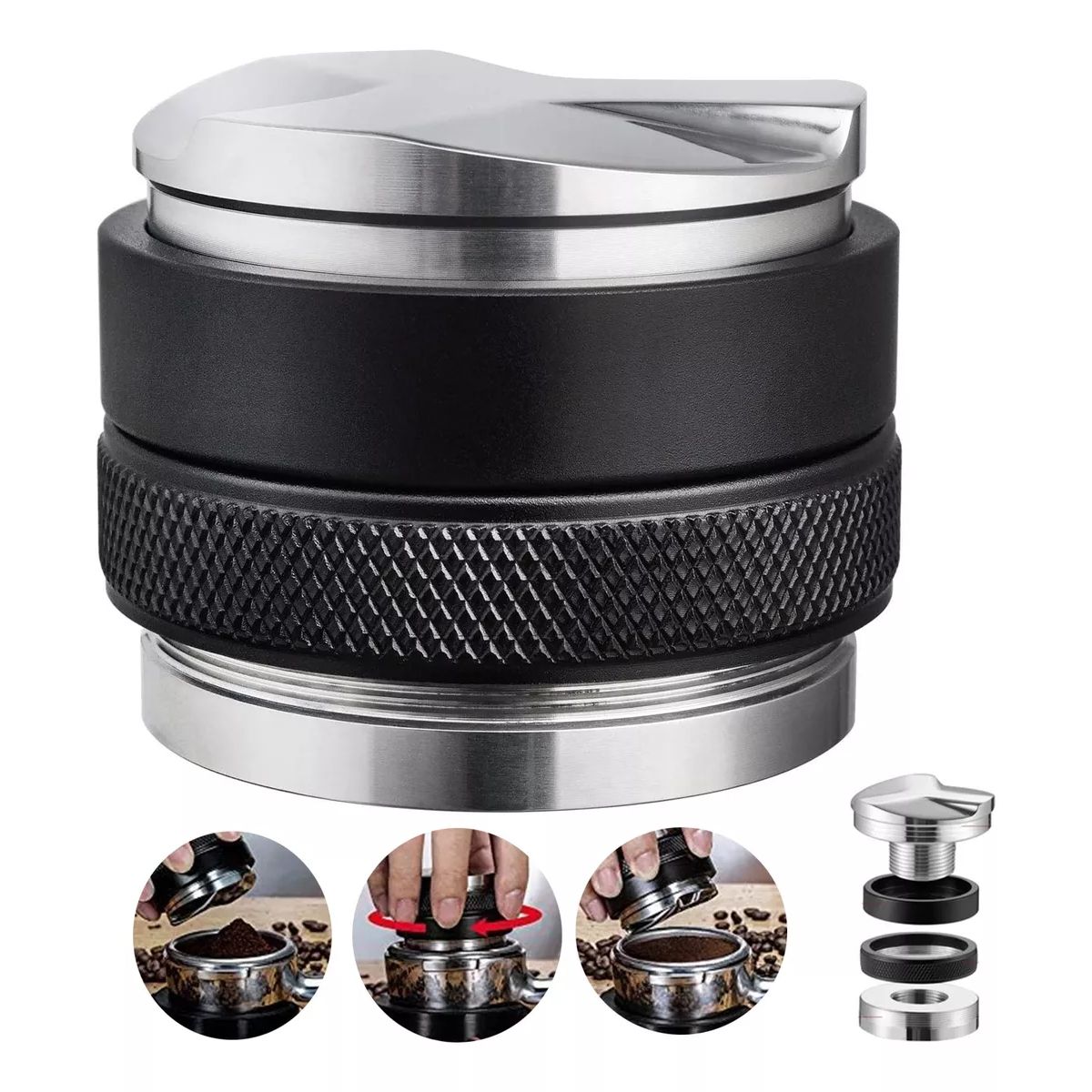 KUANGYE - Distribuidor De Café y Tamper De 51mm 2 en 1 Doble Cabeza