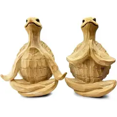 TIOZONEY - 2pcs Estatua de meditación de tortuga marina