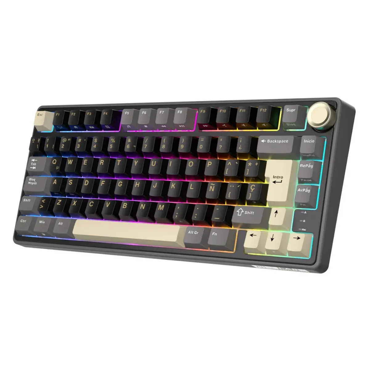 ROYAL KLUDGE - Teclado Mecánico Gamer Compacto RK R75 Phantom  Switch Silver RGB Español