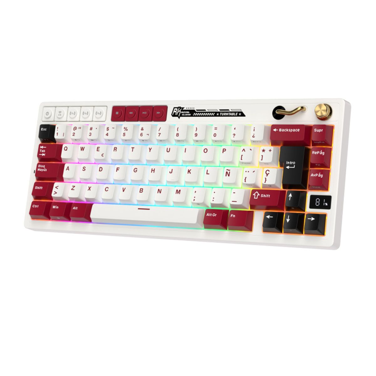 ROYAL KLUDGE - Teclado Mecánico Inalámbrico Español Royal Kludge RKM65 Famicom