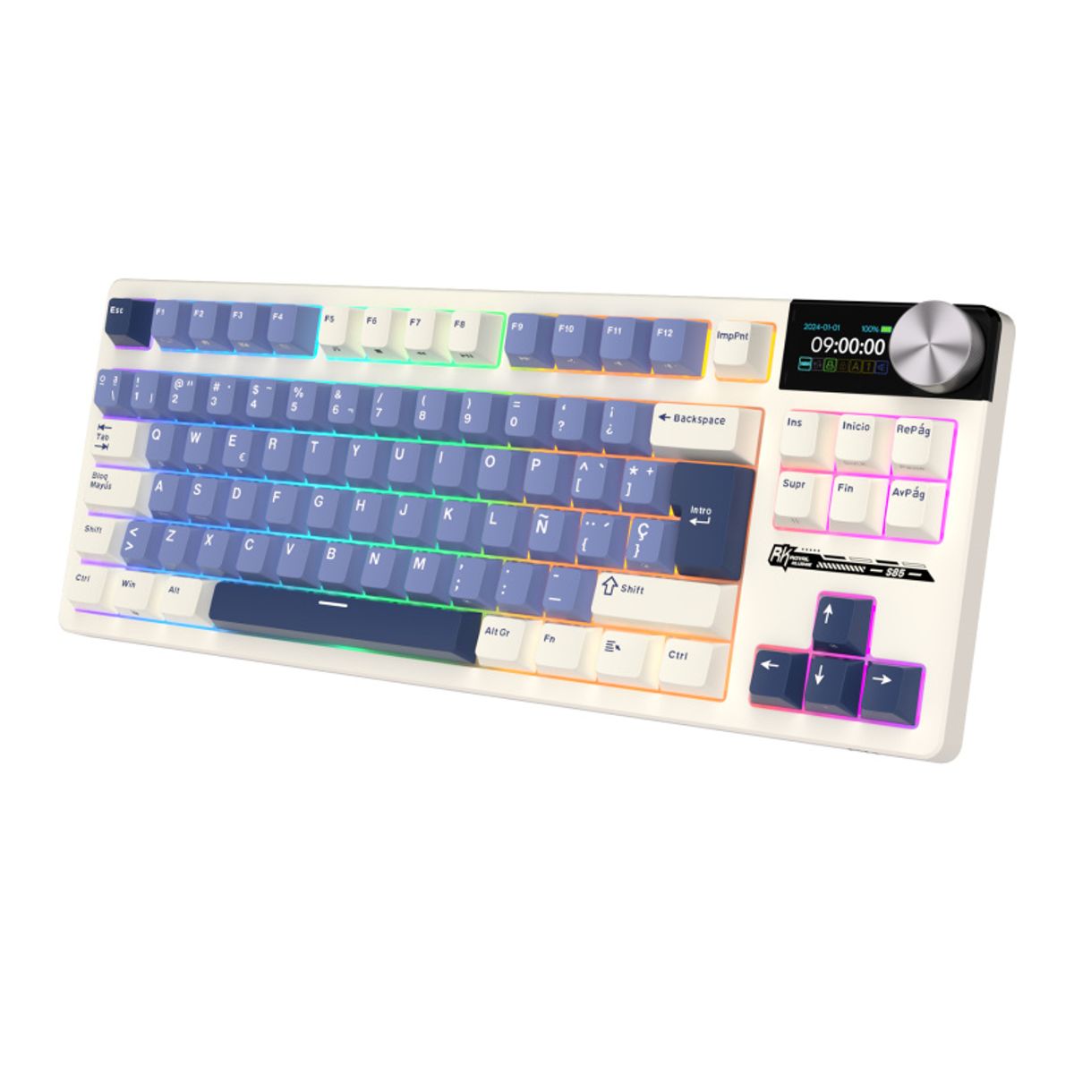 ROYAL KLUDGE - Teclado Mecánico Inalámbrico Español Royal Kludge S85 Azul