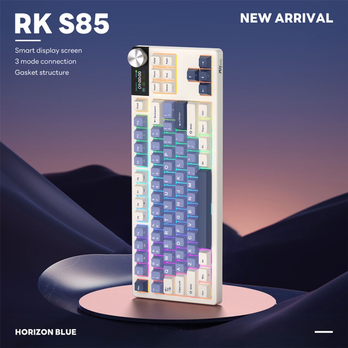 ROYAL KLUDGE - Teclado Mecánico Inalámbrico Español Royal Kludge S85 Noche Blanca
