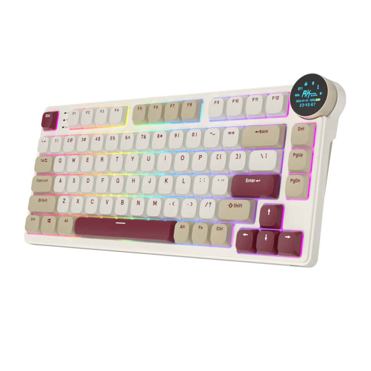 ROYAL KLUDGE - Teclado Mecánico Inalámbrico Español Royal Kludge N80 Nubes Rosadas