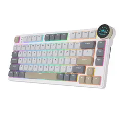 ROYAL KLUDGE - Teclado Mecánico Inalámbrico Español N80 Amanecer perlado-
