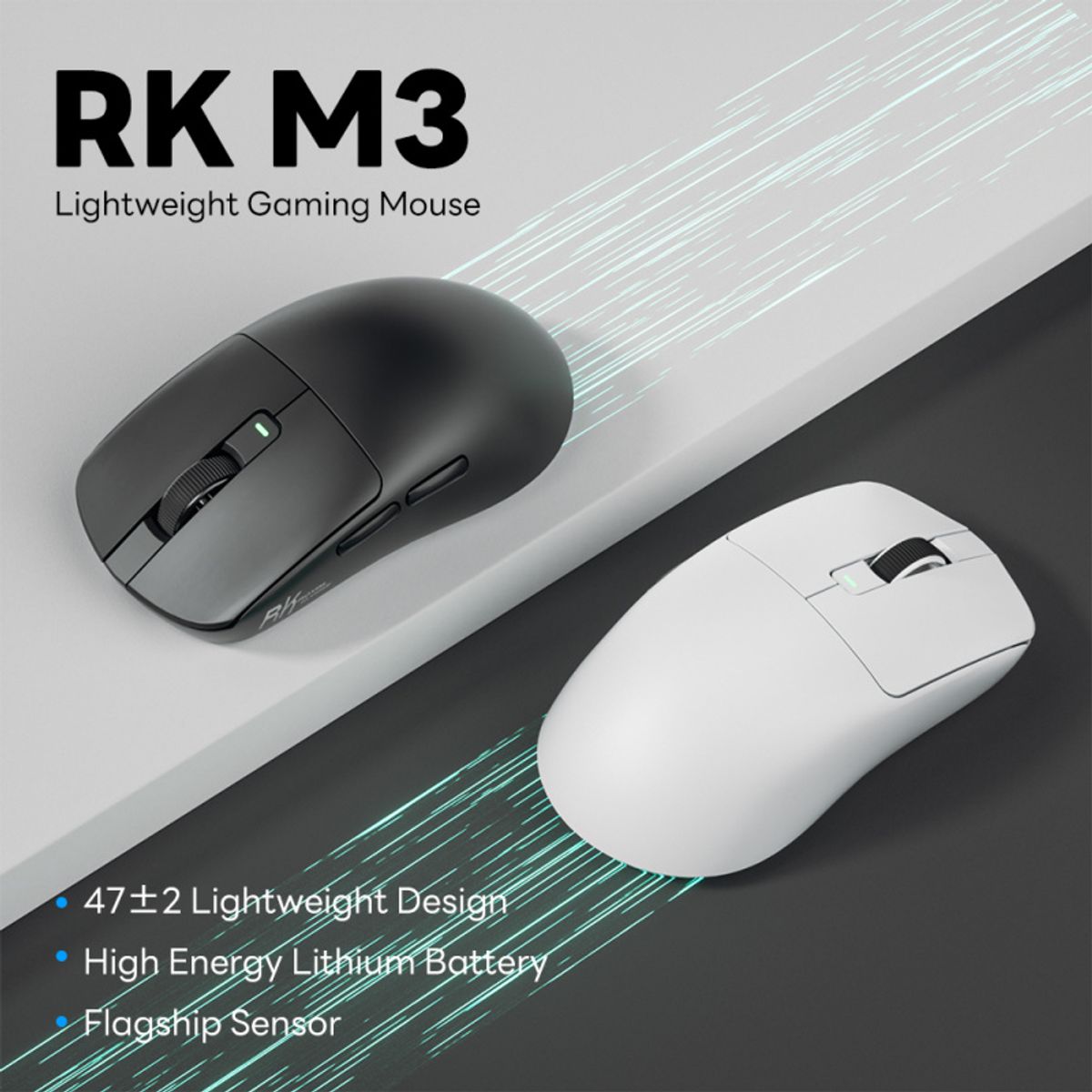 ROYAL KLUDGE - Mouse Gamer Inalambrico Rk Royal Kludge M3 PAW 3950 30k Dpi-Blanco-