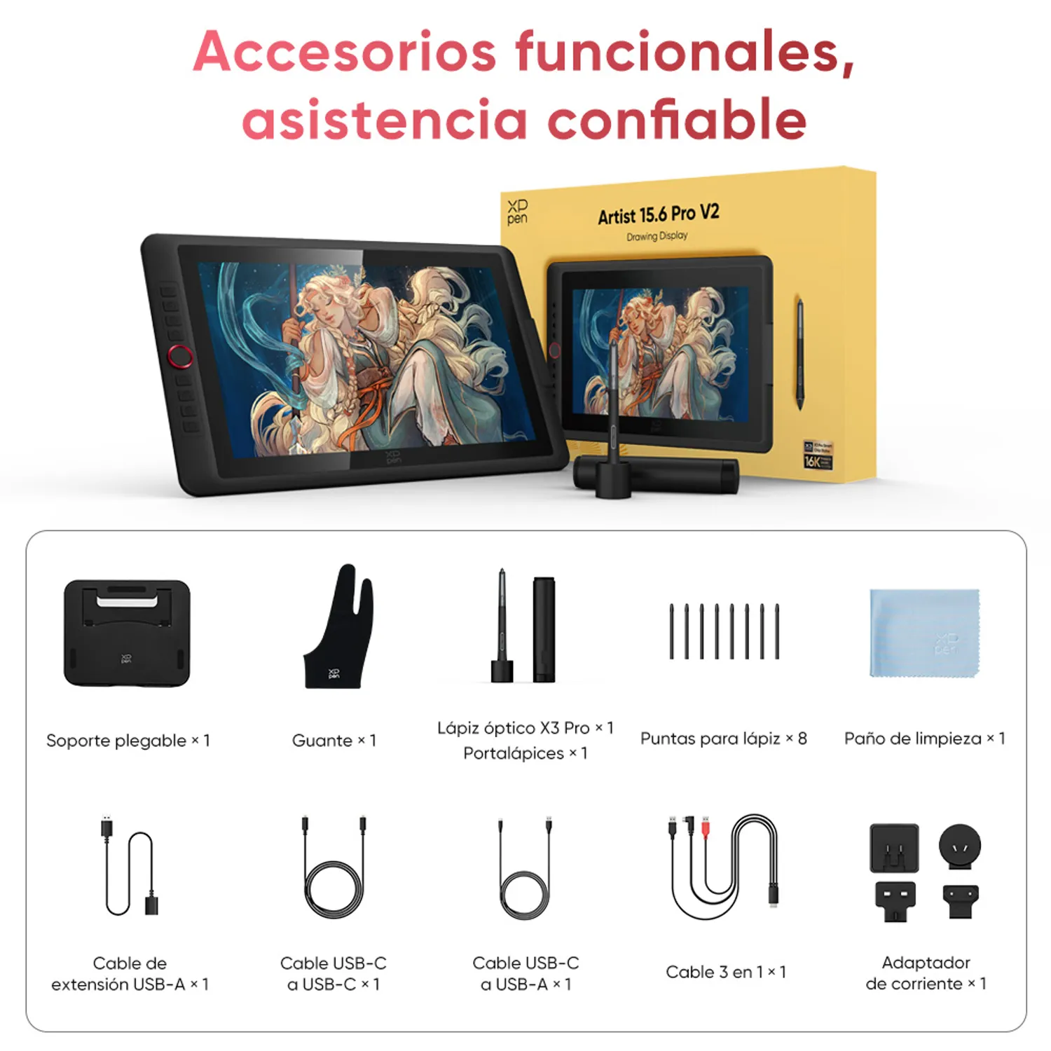 XP PEN Tableta Gráfica Con Pantalla XPPen Artist 15.6 Pro V2
