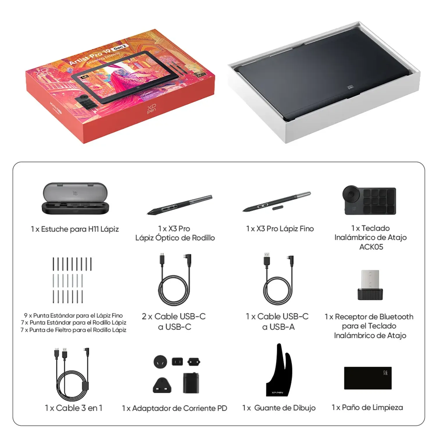 XP PEN Tableta Gráfica XPPen Artist Pro 19 Gen 2 - 4K Pantalla com
