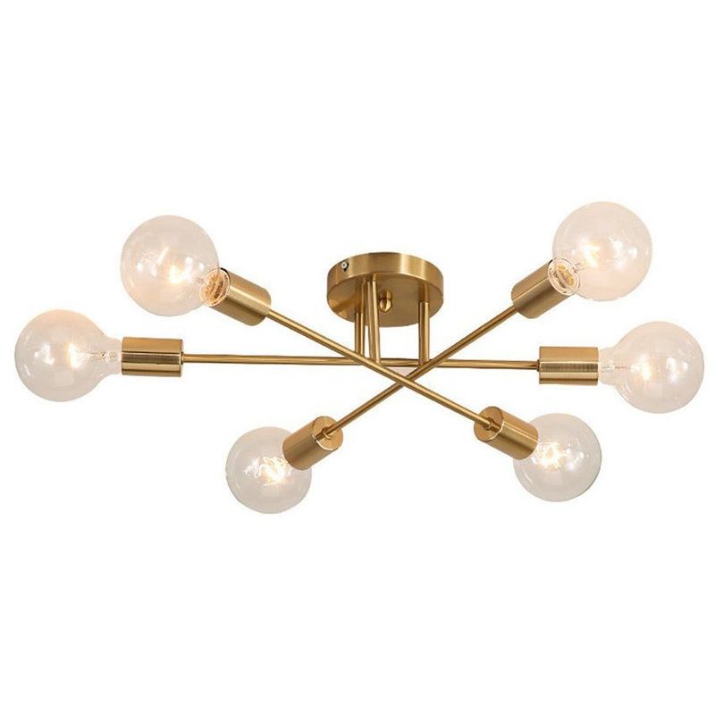 RENVMEXY - Lámpara de techo vintage 6E27 Oro