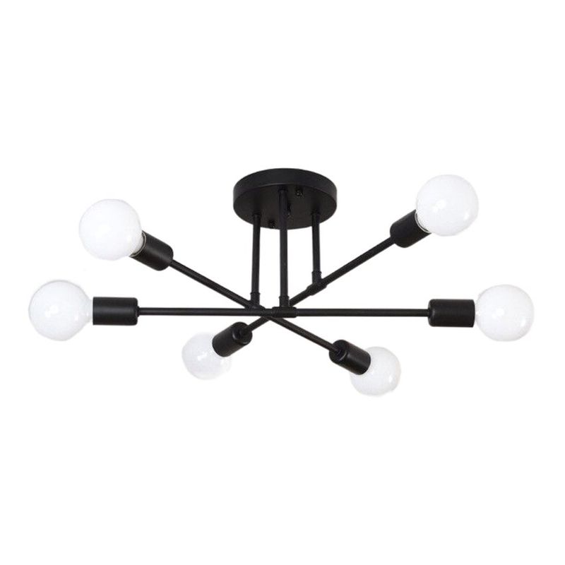 RENVMEXY - Lámpara de techo vintage bombillas 6e27 no incluidas Dorado negro