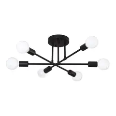 RENVMEXY - Lámpara de techo vintage bombillas 6e27 no incluidas Dorado negro