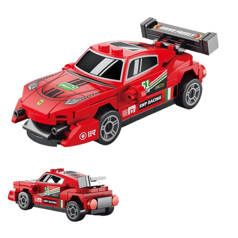 TIOZONEY - Juguete para Niños Auto Rojo Armable