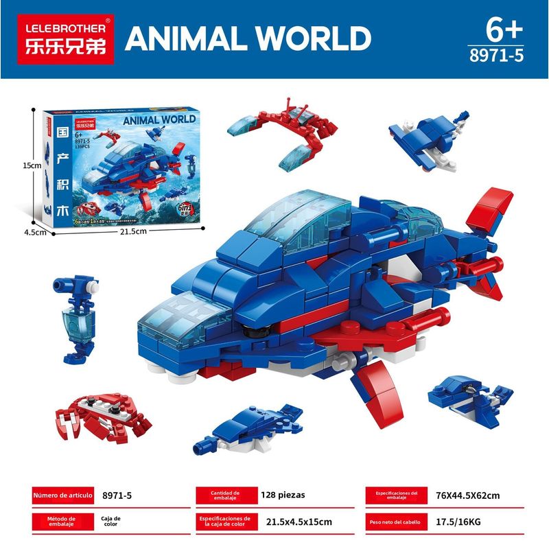 TIOZONEY - Juguete para Niños Animal Azul Armable