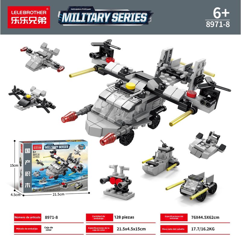 TIOZONEY - Juguete Para Niños Helicóptero Militar Armable