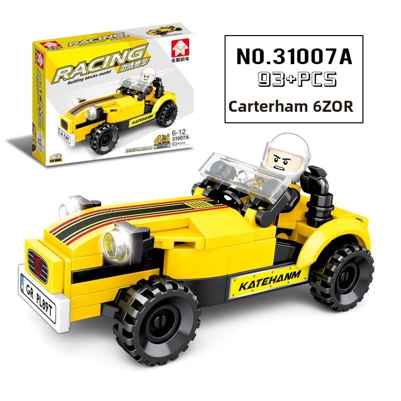 TIOZONEY - Juguete Para Niños Auto de Carrera Amarillo Armable