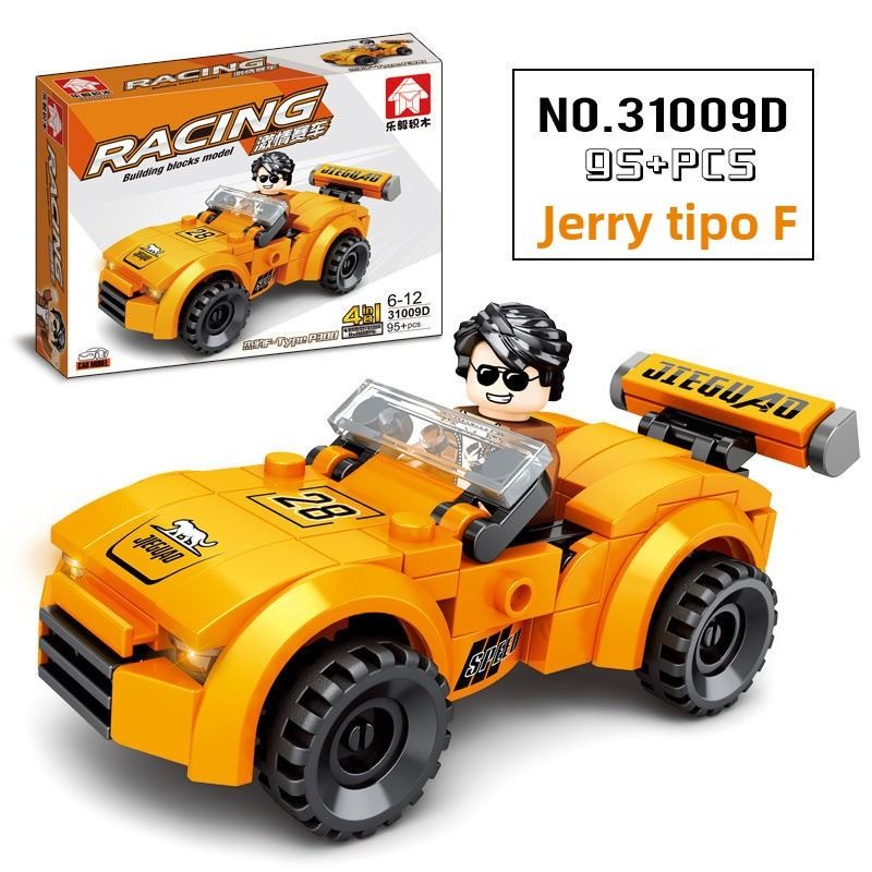 TIOZONEY - Juguete Para Niños Auto Deportivo Naranjo Armable
