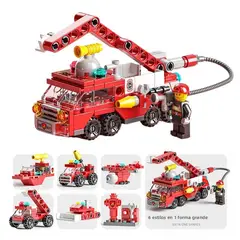 TIOZONEY - Juguete Para Niños 6 en 1 Bomberos Armable
