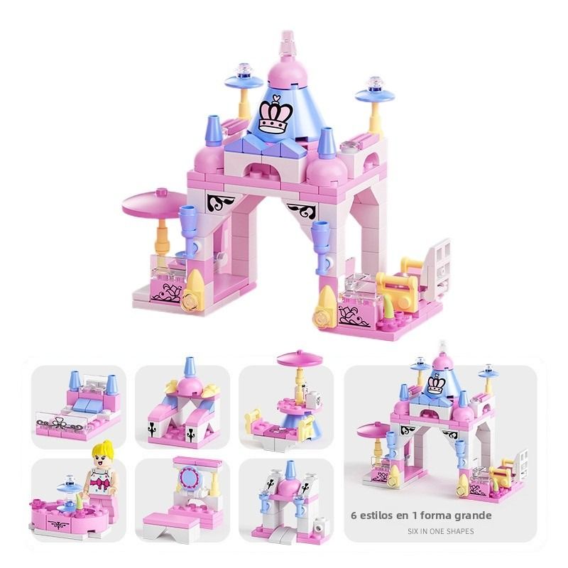 TIOZONEY - Juguete Para Niños 6 en 1 Castillo Armable
