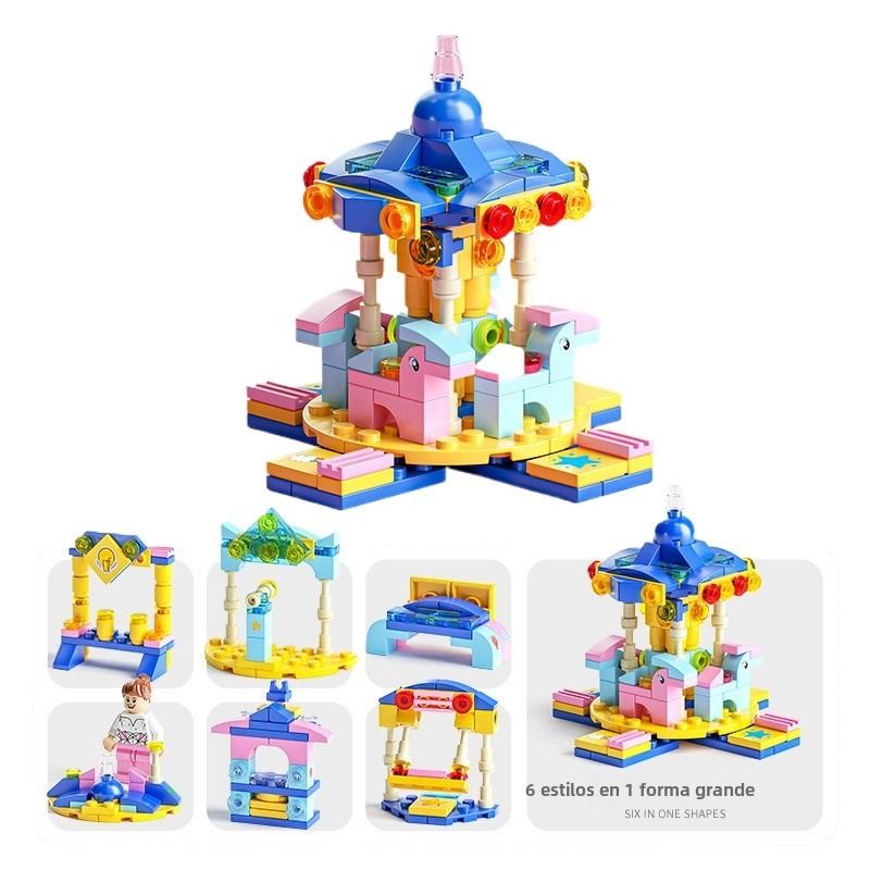 TIOZONEY - Juguete Para Niños 6 en 1 Carrusel Armable
